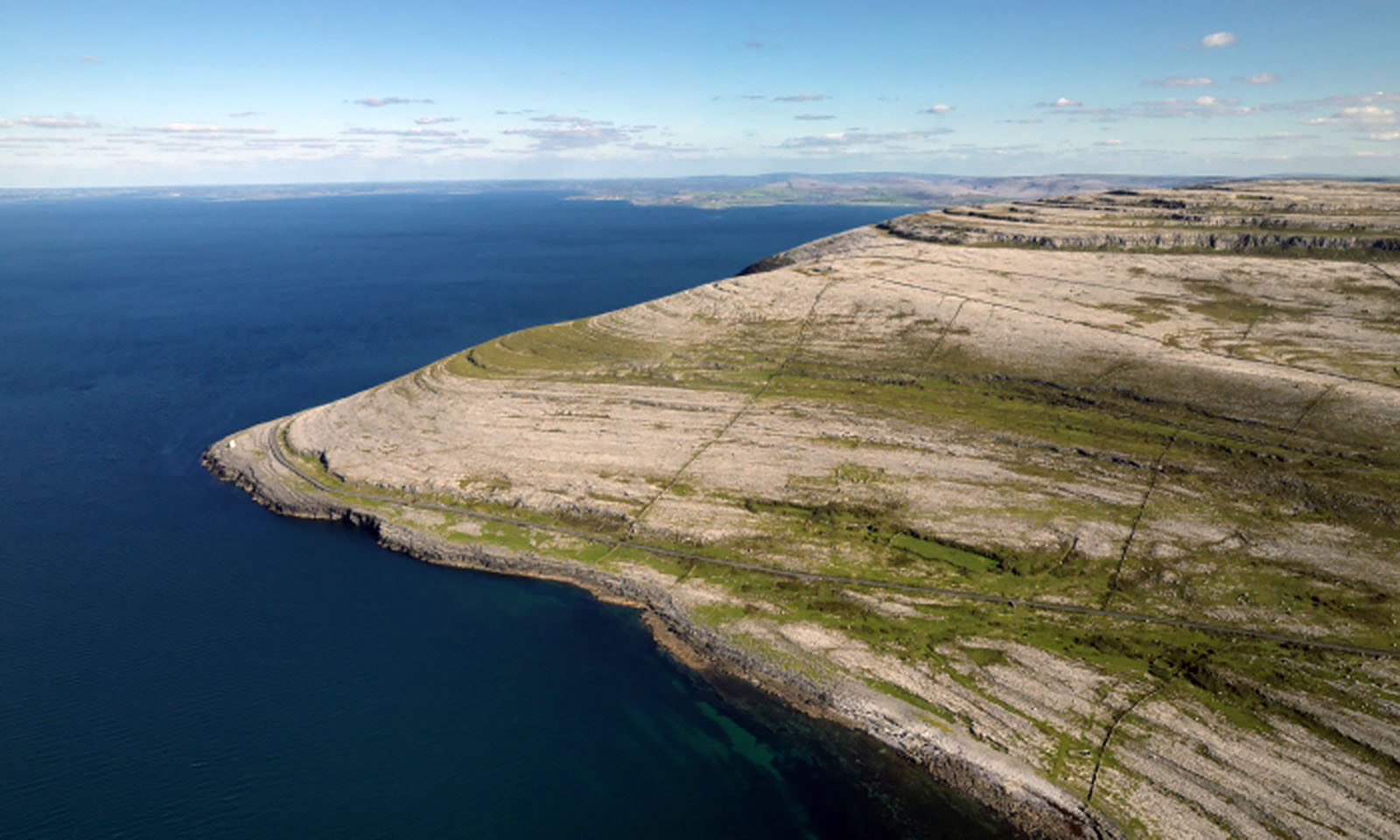 Burren, Aerial view of Burren coastline