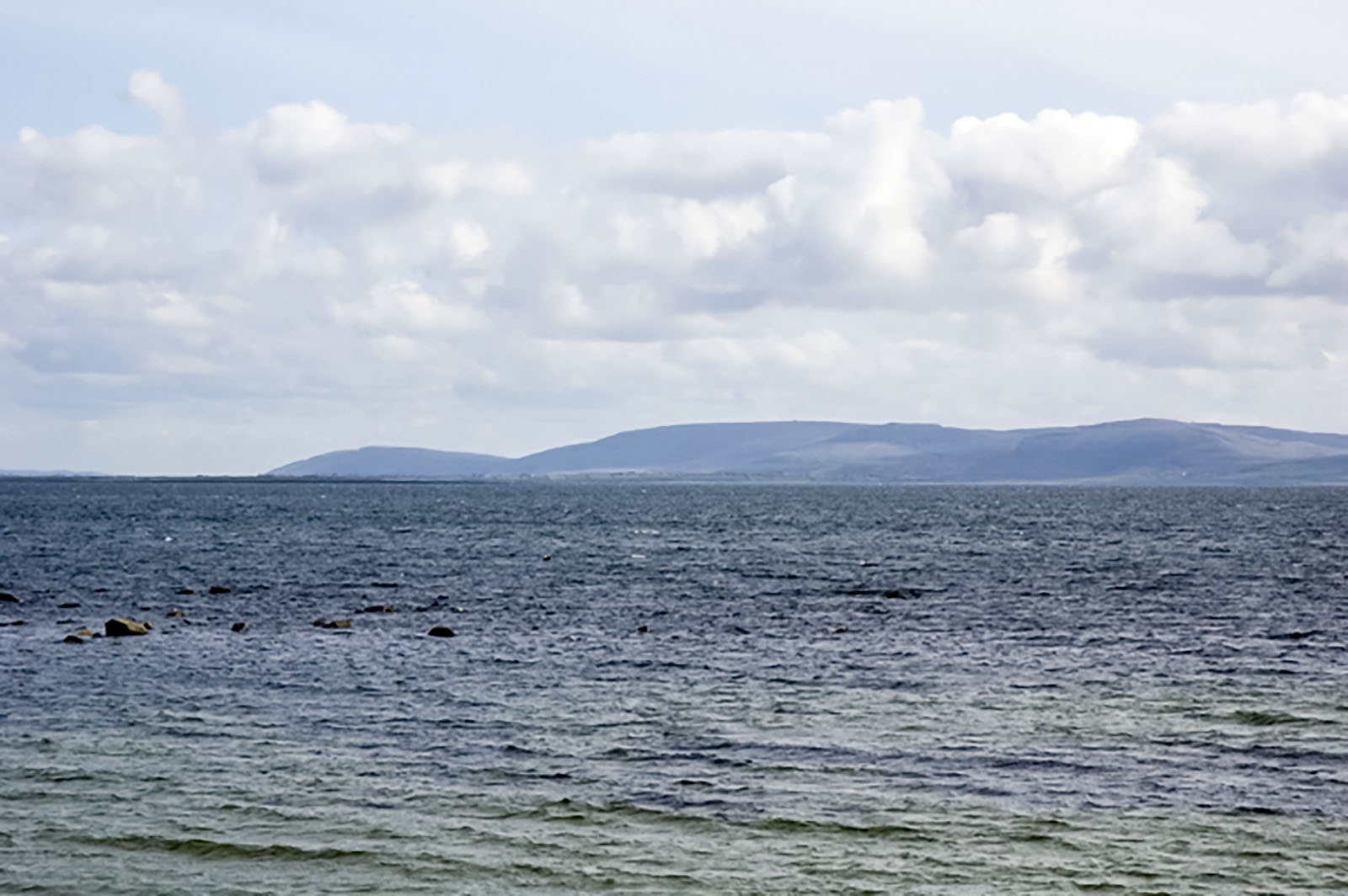 Galway, The Burren seen across Galway Bay